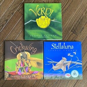 Children's Book Set -Janell Cannon Stellaluna, Verdi, Crickwing